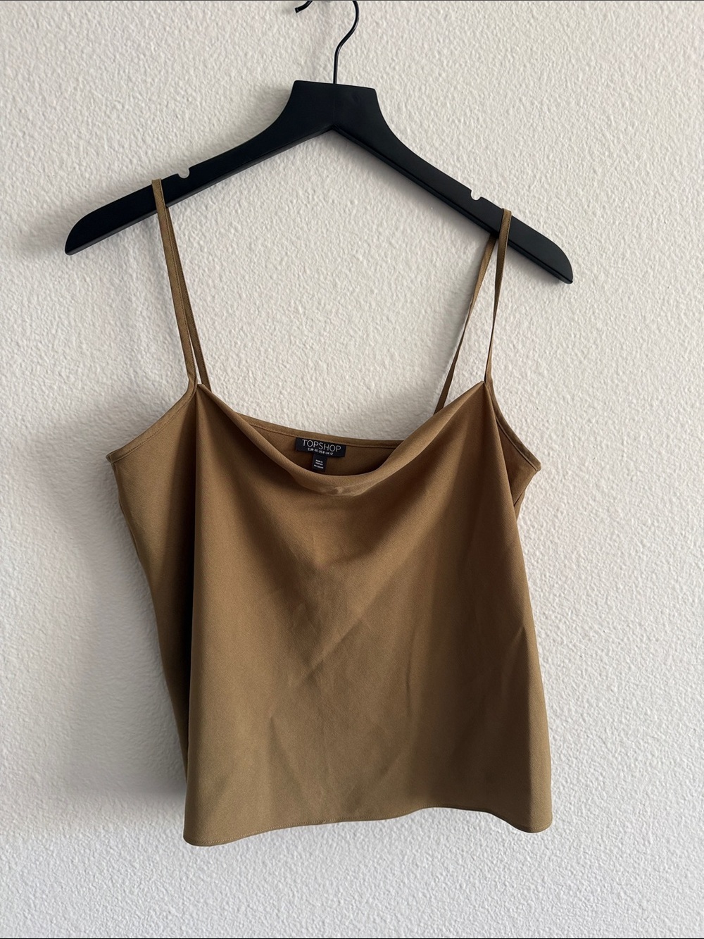 Topshop Olive Spaghetti Strap Scoop Neck Cami Top Sz 8